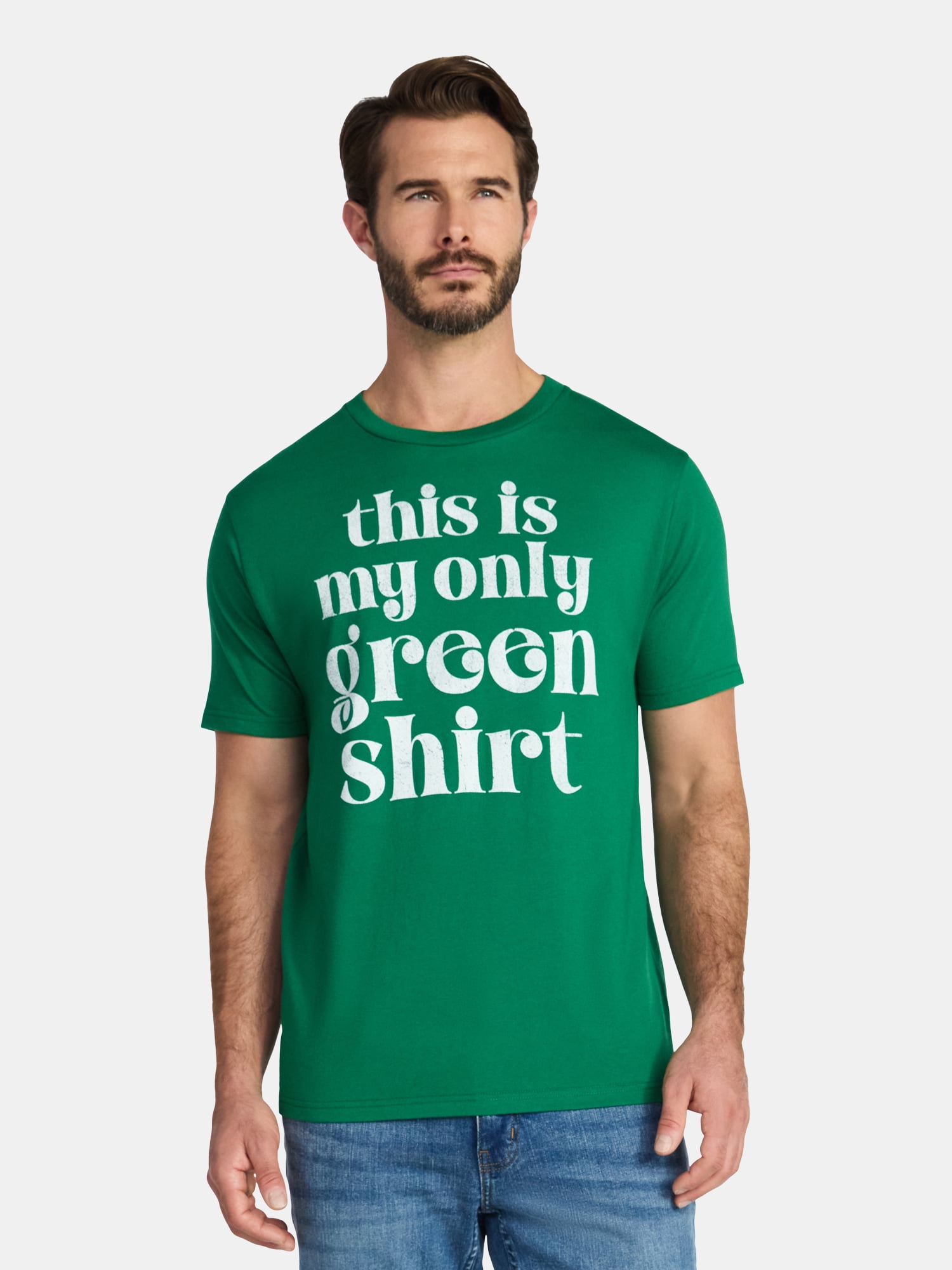Saint Patrick's Day Men's Green Shirt Smooth Graphic Tee by Way to Celebrate, Sizes XS-5XL