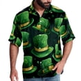 thumbnail image 1 of Saint Patrick's Day Men's Hawaiian Button Down Printed Short Sleeve Summer Beach Shirts, 1 of 6