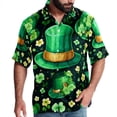 thumbnail image 1 of Saint Patrick's Day Men's Hawaiian Button Down Printed Short Sleeve Summer Beach Shirts, 1 of 6