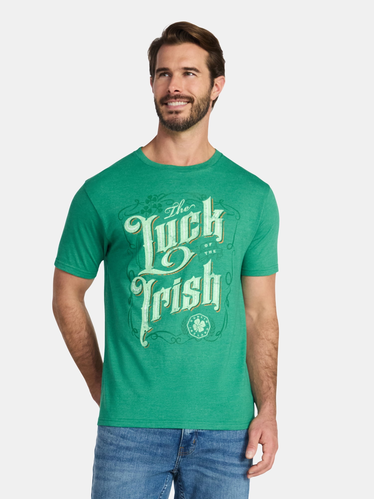 St. Patrick's Day Men's Graphic Tee Luck of the Irish from Way to Celebrate, Sizes XS-5XL