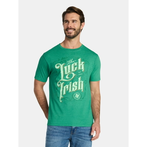 St. Patrick's Day Men's Graphic Tee Luck of the Irish from Way to Celebrate, Sizes XS-5XL
