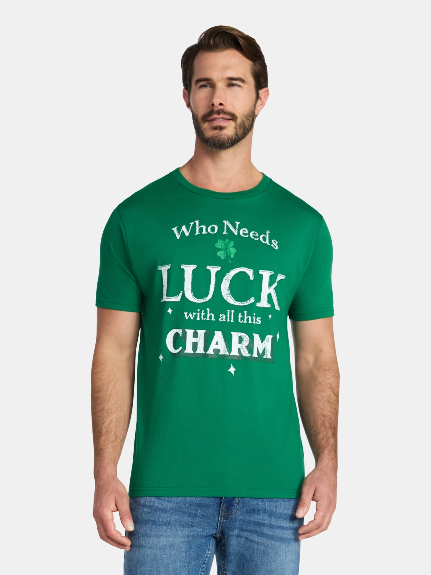 St. Patrick's Day Men's Graphic Tee Lucky Charm from Way to Celebrate, Sizes XS-5XL