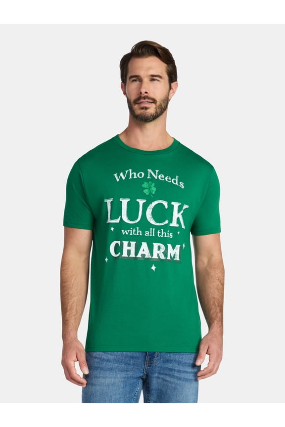 St. Patrick's Day Men's Graphic Tee Lucky Charm from Way to Celebrate, Sizes XS-5XL