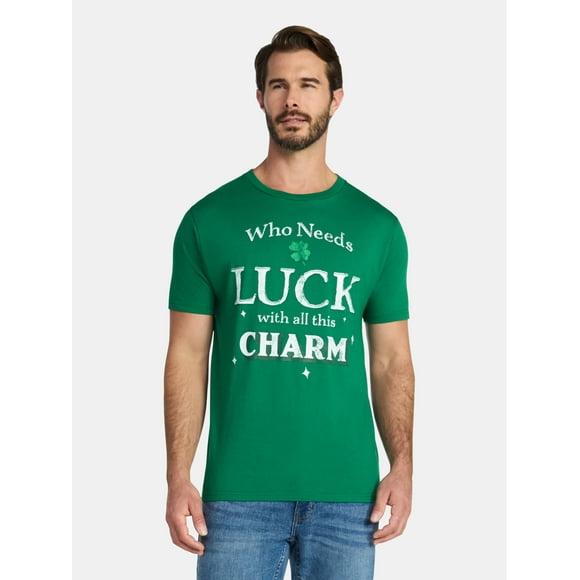 St. Patrick's Day Men's Graphic Tee Lucky Charm from Way to Celebrate, Sizes XS-5XL