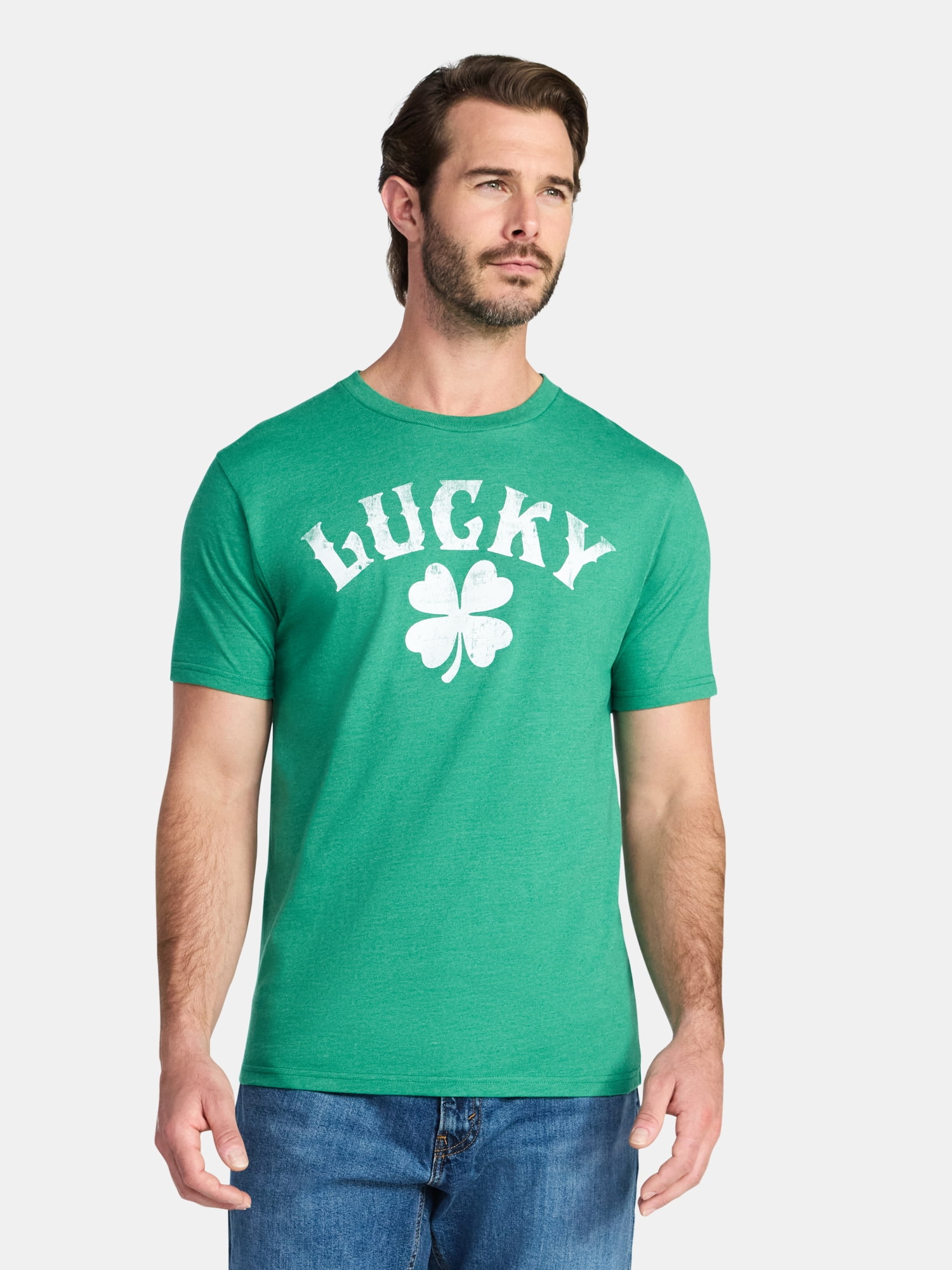 Saint Patrick's Day Men's Lucky Clover Graphic Tee by Way to Celebrate, Sizes XS-5XL