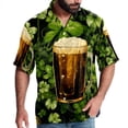 thumbnail image 1 of Saint Patrick's Day Men's Printed Casual Button Down Short Sleeve Beach Shirts, 1 of 6