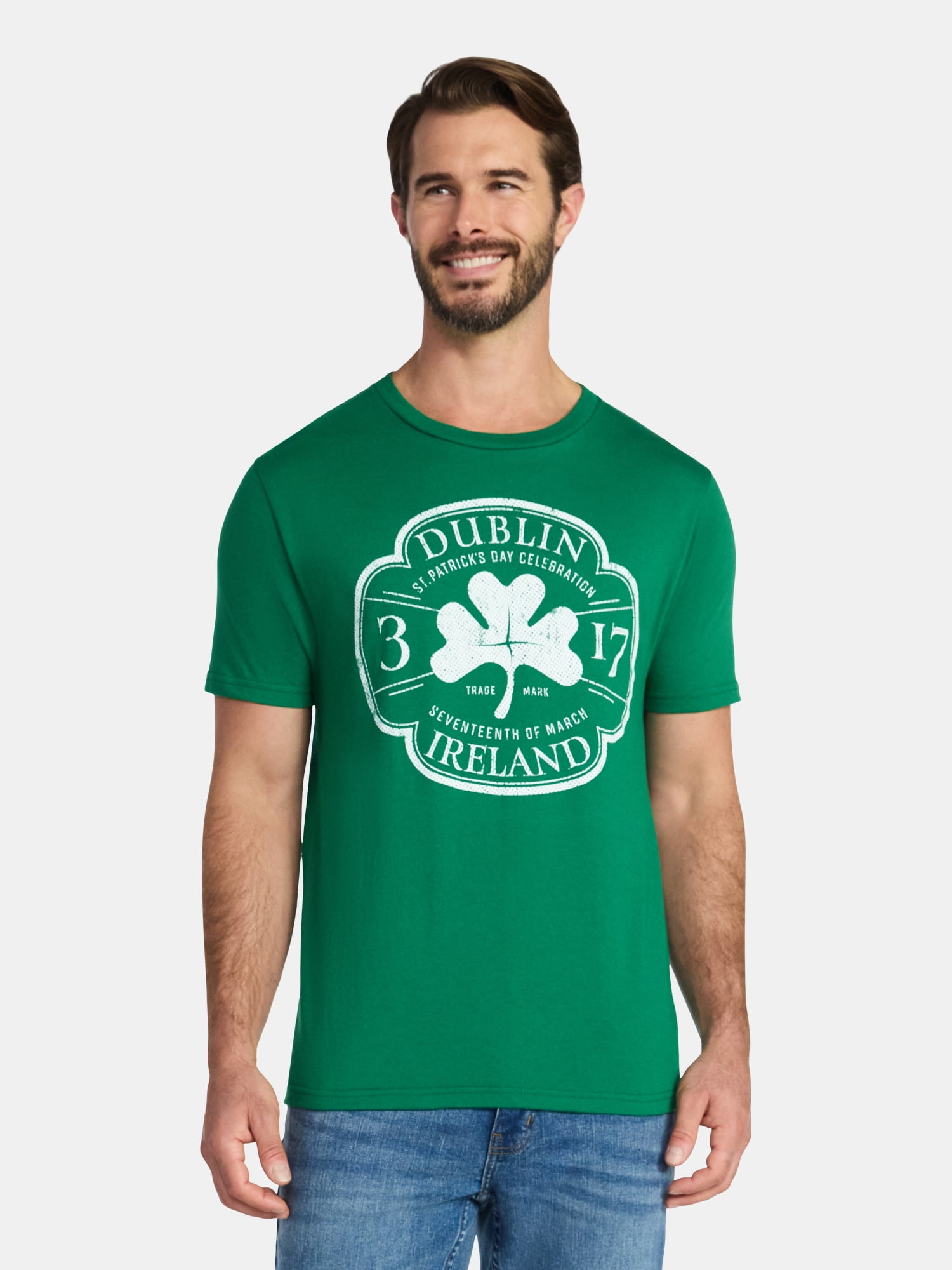 Saint Patrick's Day Men's Shamrock Mark Graphic Tee by Way to Celebrate, Sizes XS-5XL