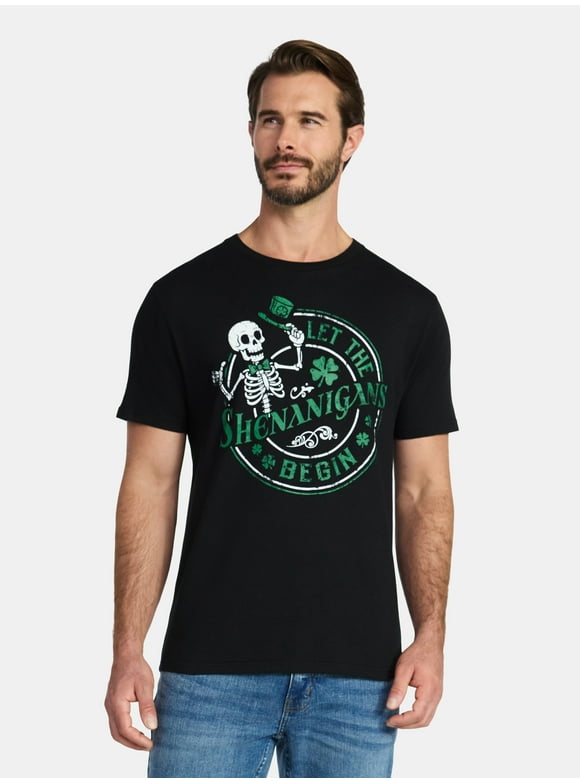 St. Patrick's Day Men's Graphic Tee Shenanigans from Way to Celebrate, Sizes XS-5XL