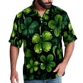 thumbnail image 1 of Saint Patrick's Day Men's Short Sleeve Beach Shirts, Casual Button Down Poplin Printed Summer Tops - Unisex, 1 of 6