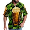 thumbnail image 1 of Saint Patrick's Day Men's Short Sleeve Button Down Casual Poplin Shirts for Summer Beach, Printed Design - Unisex, 1 of 6