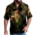 thumbnail image 1 of Saint Patrick's Day Men's Short Sleeve Button Down Poplin Hawaiian Shirt for Summer Beach, Casual Printed Unisex Style, 1 of 6