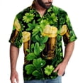 thumbnail image 1 of Saint Patrick's Day Men's Short Sleeve Casual Printed Button Down Beach Shirt - Summer Hawaiian Top, 1 of 6