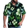 thumbnail image 1 of Saint Patrick's Day Men's Short Sleeve Casual Printed Button Down Beach Shirt - Summer Hawaiian Top, 1 of 6