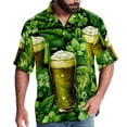 thumbnail image 1 of Saint Patrick's Day Men's Short Sleeve Casual Printed Button Down Beach Shirts - Summer Fashion Tops, 1 of 6