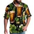 thumbnail image 1 of Saint Patrick's Day Men's Short Sleeve Hawaiian Beach Shirt Casual Printed Button Down Summer Unisex Casual Shirt, 1 of 6