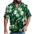 thumbnail image 1 of Saint Patrick's Day Men's Short Sleeve Hawaiian Beach Shirts, Casual Printed Button Down Spread Collar Tops, Summer Unisex Style, 1 of 6