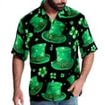 thumbnail image 1 of Saint Patrick's Day Men's Short Sleeve Hawaiian Poplin Shirt - Casual Printed Button Down Summer Beach Shirt for Men, 1 of 6