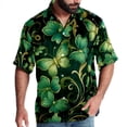 thumbnail image 1 of Saint Patrick's Day Men's Short Sleeve Hawaiian Poplin Shirt, Casual Printed Button Down Summer Beach Shirts - Unisex, 1 of 6