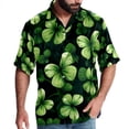 thumbnail image 1 of Saint Patrick's Day Men's Short Sleeve Hawaiian Poplin Shirt, Casual Printed Button Down Summer Beach Shirts - Unisex, 1 of 6