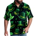 thumbnail image 1 of Saint Patrick's Day Men's Short Sleeve Hawaiian Shirt Button Down Poplin Beach Casual Printed Unisex Summer Tops, 1 of 6
