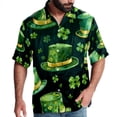 thumbnail image 1 of Saint Patrick's Day Men's Short Sleeve Poplin Shirt, Button Down Casual Summer Beach Printed Unisex Shirt, 1 of 6