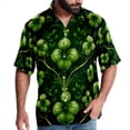 thumbnail image 1 of Saint Patrick's Day Men's Short Sleeve Printed Button Down Beach Shirt Casual Summer Unisex Tops with Spread Collar, 1 of 6
