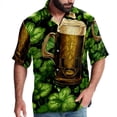 thumbnail image 1 of Saint Patrick's Day Men's Short Sleeve Printed Poplin Shirt with Spread Collar Tops - Casual Button Down Summer Beach Shirt for Men and Women, 1 of 6