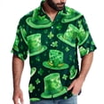 thumbnail image 1 of Saint Patrick's Day Men's Short Sleeve Shirts, Casual, Printed, Button Down Short, Summer Beach Shirts, Unisex, 1 of 6