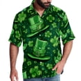 thumbnail image 1 of Saint Patrick's Day Men's Short Sleeve Spread Collar Beach Shirts Casual Printed Button Down Unisex Summer Tops, 1 of 1
