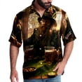 thumbnail image 1 of Saint Patrick's Day Men's Short Sleeve Spread Collar Hawaiian Shirts, Casual Printed Button Down Summer Beach Tops, Unisex Men's Shirts, 1 of 6