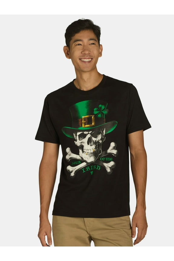Saint Patrick's Day Men's and Big Men's Skull Graphic Tee by Way to Celebrate, Sizes XS-3XL