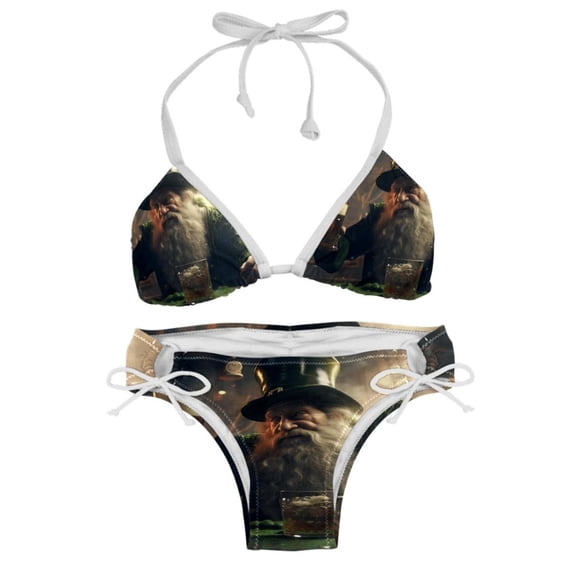 Saint Patrick's Day One-Piece Swimsuit Bikini Set, Detachable Sponge, Adjustable Strap, Two-Pack, Beach Vacation Wear
