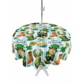 thumbnail image 1 of Saint Patrick's Day Outdoor Tablecloth - 60 Inch Round Dining Table Cover, Gnomes Hat Boot Clovers Blue Stripes Waterproof Outdoor Table Cloth with Umbrella Hole & Zipper for Picnic/Patio/Party, 1 of 7