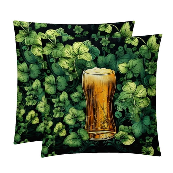 Saint Patrick's Day Pillow Covers Inserts Set of 2, Bed Pillow with Unique Patterns,for Home and Office Decor, Available in 16x16, 18x18, and 20x20 Inches