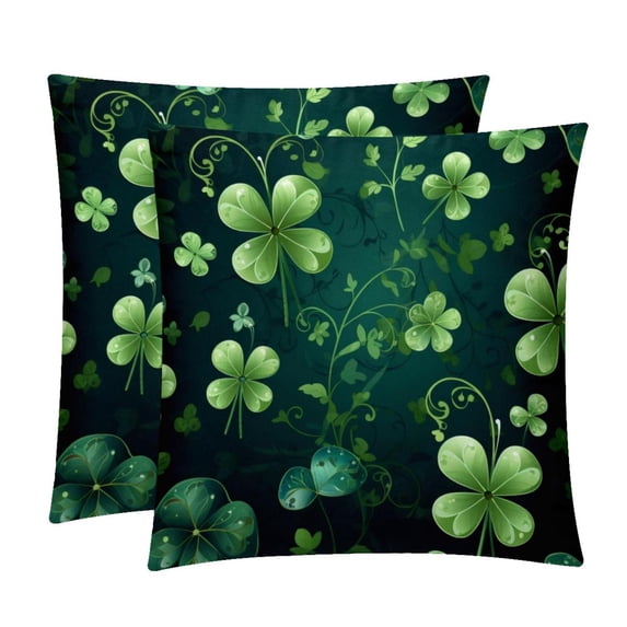 Saint Patrick's Day Pillow Covers Set of 2 with Unique Patterns - Available in 16x16, 18x18, and 20x20 Inches for Various Occasions - Pillow Inserts Included
