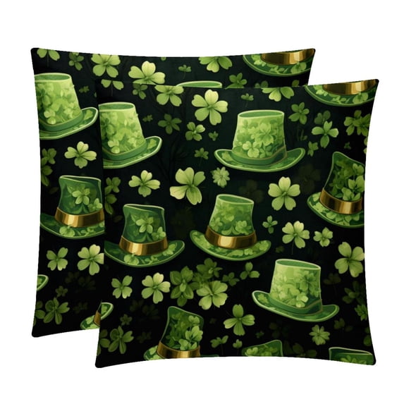 Saint Patrick's Day Pillow Covers Set with Unique Patterns - 16x16, 18x18, 20x20 Inches - Set of 2 Elegant Pillow Inserts, Throw Pillows Covers for Home for Any Occasion