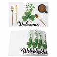 thumbnail image 1 of Saint Patrick's Day Placemats Set&nbsp;of&nbsp;8 Welcome Spring Green Lucky Shamrocks Plant Heat Insulation Washable Place Mats, Non-Slip Table Mats for Dining Table Party Kitchen Decor,13x19 Inch, 1 of 9