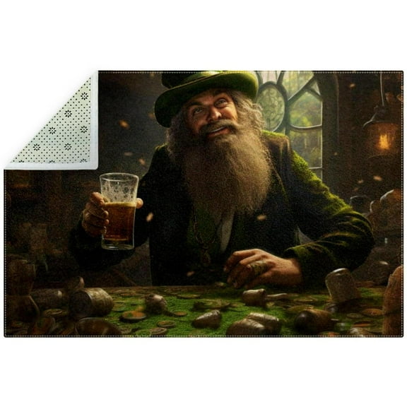 Saint Patrick's Day Polyester Chair Mat for Hardwood Floor, Heavy Duty Office Chair Mat with Right-Angle Design for Carpeted Floors - 200 Characters