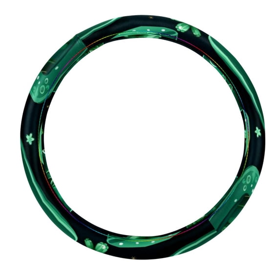 Saint Patrick's Day Printed 14.5 Inch PVC Leather Steering Wheel Cover - Car Wheel Cover Auto Accessories