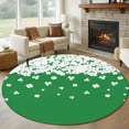 thumbnail image 1 of Saint Patrick's Day Round Area Rug 5Ft Washable Circle Rugs for Living Room Bedroom, Spring Lucky Grasses Falling Non-Slip Carpet Floor Mats Indoor Outdoor Carpet Runner Aesthetic Home Decor, 1 of 8