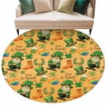 thumbnail image 1 of Saint Patrick's Day Round Area Rugs Collection 5', Orange Gnomes Hat Boot Rainbow Clovers Non Slip Indoor Circular Throw Runner Rug Floor Mat Carpet for Living Room Dining Table Bedroom Nursery, 1 of 9