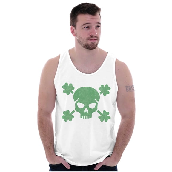 Saint Patrick's Day Shamrock Skull Plus Size Graphic Tank Top Brisco Brands 2X