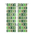 thumbnail image 1 of Saint Patrick's Day Sheer Curtains 84 Inch Length 2 Panels Set for Living Room/Bedroom, Vintage Green Plaid Lucky Clovers Kitchen Curtains Grommet Semi-Sheer Curtains Window Treatments 52"x84"x2, 1 of 7