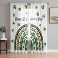 thumbnail image 1 of Saint Patrick's Day Sheer Curtains 96 Inch Length 2 Panels Set Window Treatments, Green Shamrock Leaves Spring Lucky Rod Pocket Semi Curtains for Living Room/Bedroom/Kitchen Décor, 104"W x 96"L, 1 of 7