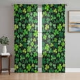thumbnail image 1 of Saint Patrick's Day Sheer Curtains 96 Inch Length 2 Panels Set Window Treatments, Spring Farmhouse Botanical Clovers Rod Pocket Semi Curtains for Living Room/Bedroom/Kitchen Décor, 104"W x 96"L, 1 of 7