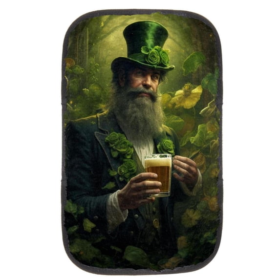 Saint Patrick's Day Soft and Comfortable Furry Printed Car Armrest Cover Pad, Armrest Cover, Armrest Accessory 12.5x8.2 Inch