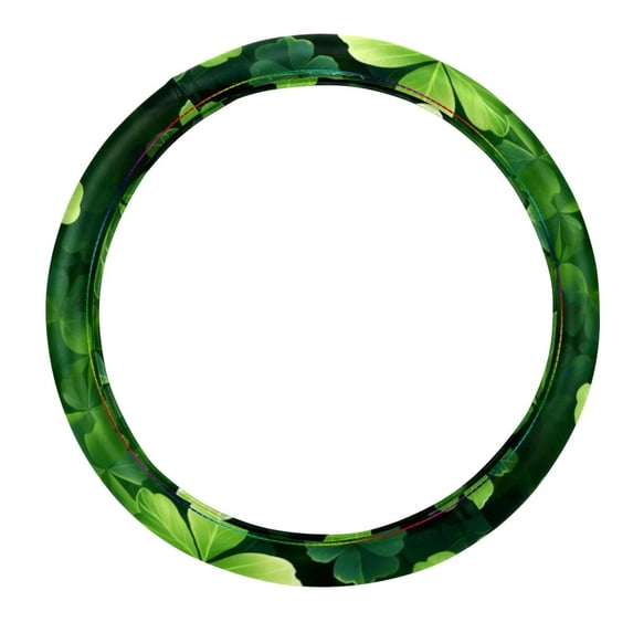 Saint Patrick's Day Stylish 14.5 Inch Printing PVC Leather Car Wheel Cover Steering Wheel Covers Auto Accessories