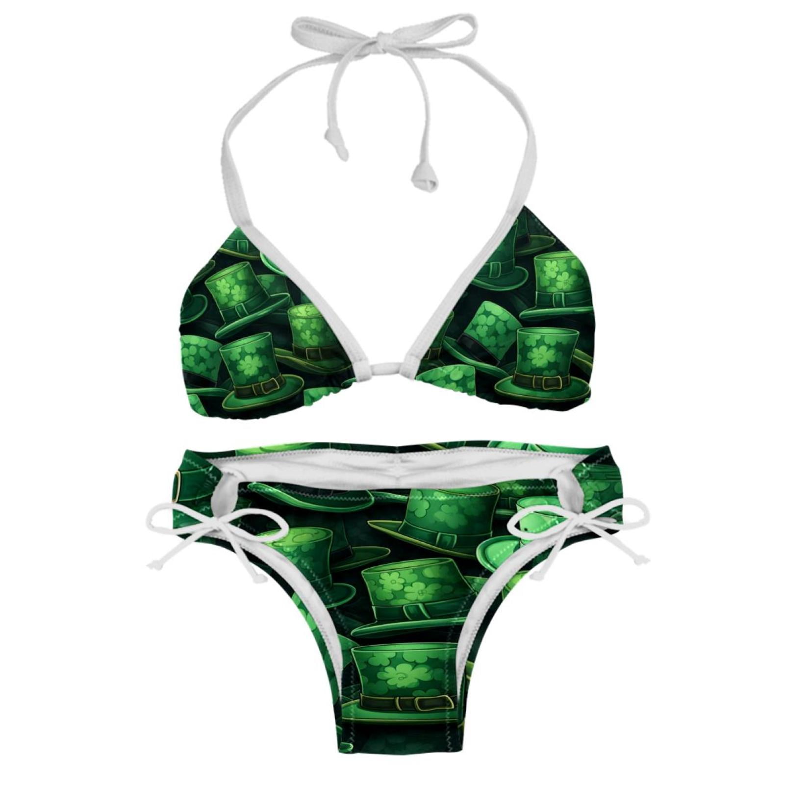 Saint Patrick's Day Stylish Bikini Set with Detachable Sponge