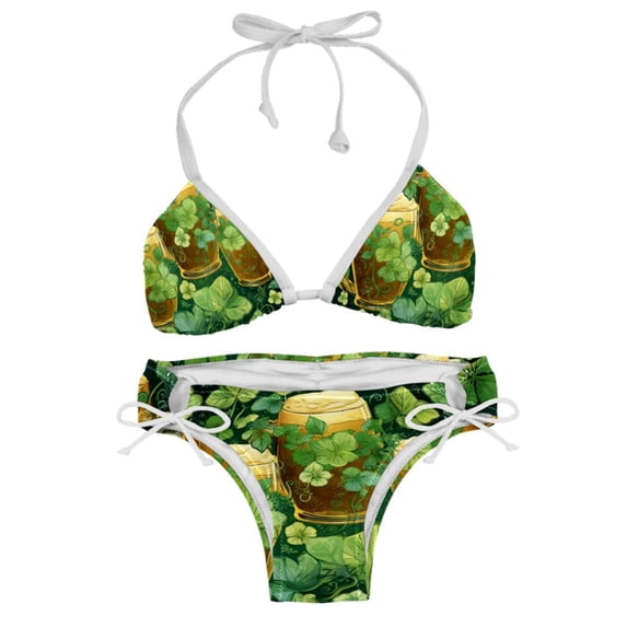 Saint Patrick's Day Stylish Swim Suits Bikini Set: Detachable Sponge, Adjustable Strap, Two-Pack - Ideal for Beach and Pool %{scenes