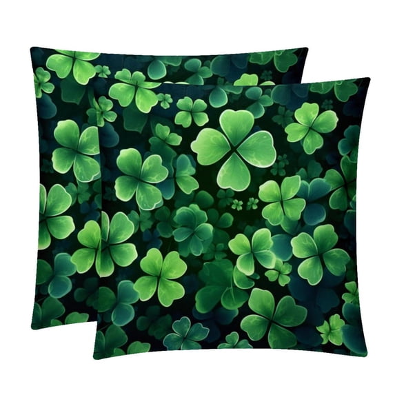 Saint Patrick's Day Stylish Velvet Throw Pillow Covers Set of 2 with Unique Patterns for Bed Pillow - 16x16, 18x18, 20x20 Inches for Various Occasions